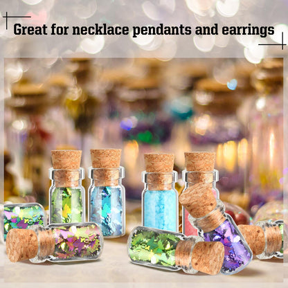 Thyle 200 Pieces 1ml Tiny Mini Glass Jars Bottles with Cork Stoppers Tiny Vials for Adult DIY Earrings Mustard Seed Faith Keepsakes, Christian Crafts, Miniature Model Aids, Wedding Favors