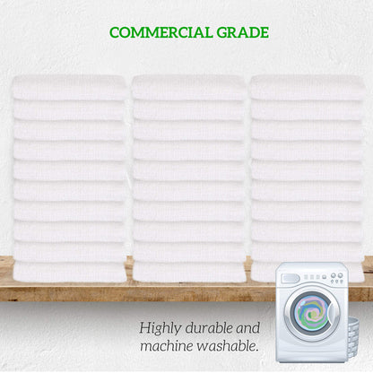 GREEN LIFESTYLE 60-Pack Cotton Wash Cloths – 14"x17" Absorbent Cleaning Rags for Housekeeping, Kitchen Towels, Bar Mop Towels, Durable Terry Cloth Rags, Premium Quality Multipurpose Washcloths