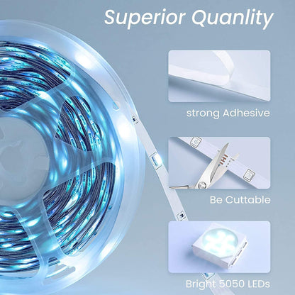 GUPUP Smart WiFi LED Strip Lights 50ft, Compatible with Alexa & Google Assistant, Color Changing, Music Sync, Voice Control, App & Remote Controlled Indoor Lighting for Bedroom, Party, Home