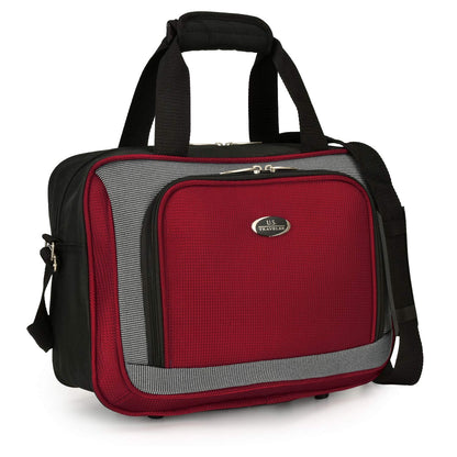 U.S. Traveler New Yorker Lightweight Expandable Rolling Luggage, Red/Gray, 4-Piece Set