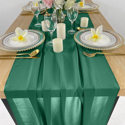 EHLDekol 10ft Chiffon Table Runners 27x120 inches, Romantic Sheer Wedding Table Runner for Bridal Party Decoration,