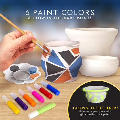 Blue Marble National Geographic Pottery Wheel Refill Kit – 2 lbs. Air Dry Clay, 30 Pottery Tools & Accessories, Gemstone Chips, Sculpting Clay Tools, 7 Paints & More, Great Craft Kit for Kids