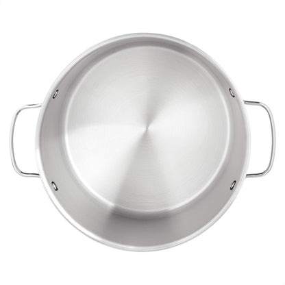 Amazon Basics Stainless Steel Induction Compatible Stock Pot with Glass Lid, Oven Safe, Dishwasher Safe, Sturdy, 8 Quart, Silver