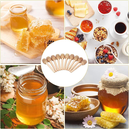 LepoHome 50Pcs 6 Inch 6 Inch Honey Dipper Sticks - Wooden Honey Dipper, Mini Honeycomb Stick, Honey Stirrer Stick