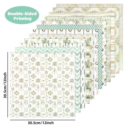 12x12 Inch Scrapbook Paper Beige Floral Patterned, 24 Sheets/24 Designs Double-Sided Print Craft Papers, Scrapbook Specialty Decorative Paper for DIY Album Decoupage Card Making Scrapbooking