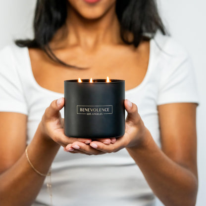 Benevolence LA 3 Wick Candle, Black Berries (Baies) Large Christmas Scented Candles | Soy Holiday Candle for Women and Men | Home Fragrance | Aromatherapy | Bathroom Freshener 14.5 Oz, 45 Hour Burn