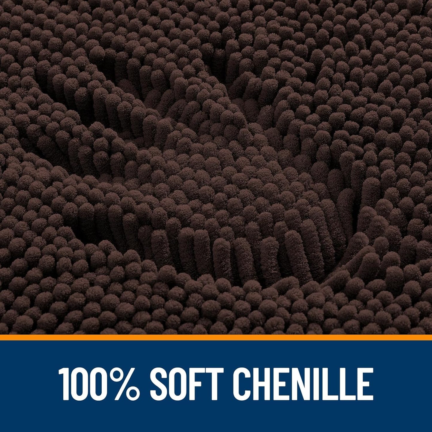 OLANLY Large Bath Rugs - Extra Soft Chenille, Quick Dry & Machine Washable | 40x24, Brown