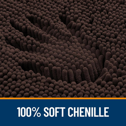OLANLY Large Bath Rugs - Extra Soft Chenille, Quick Dry & Machine Washable | 40x24, Brown