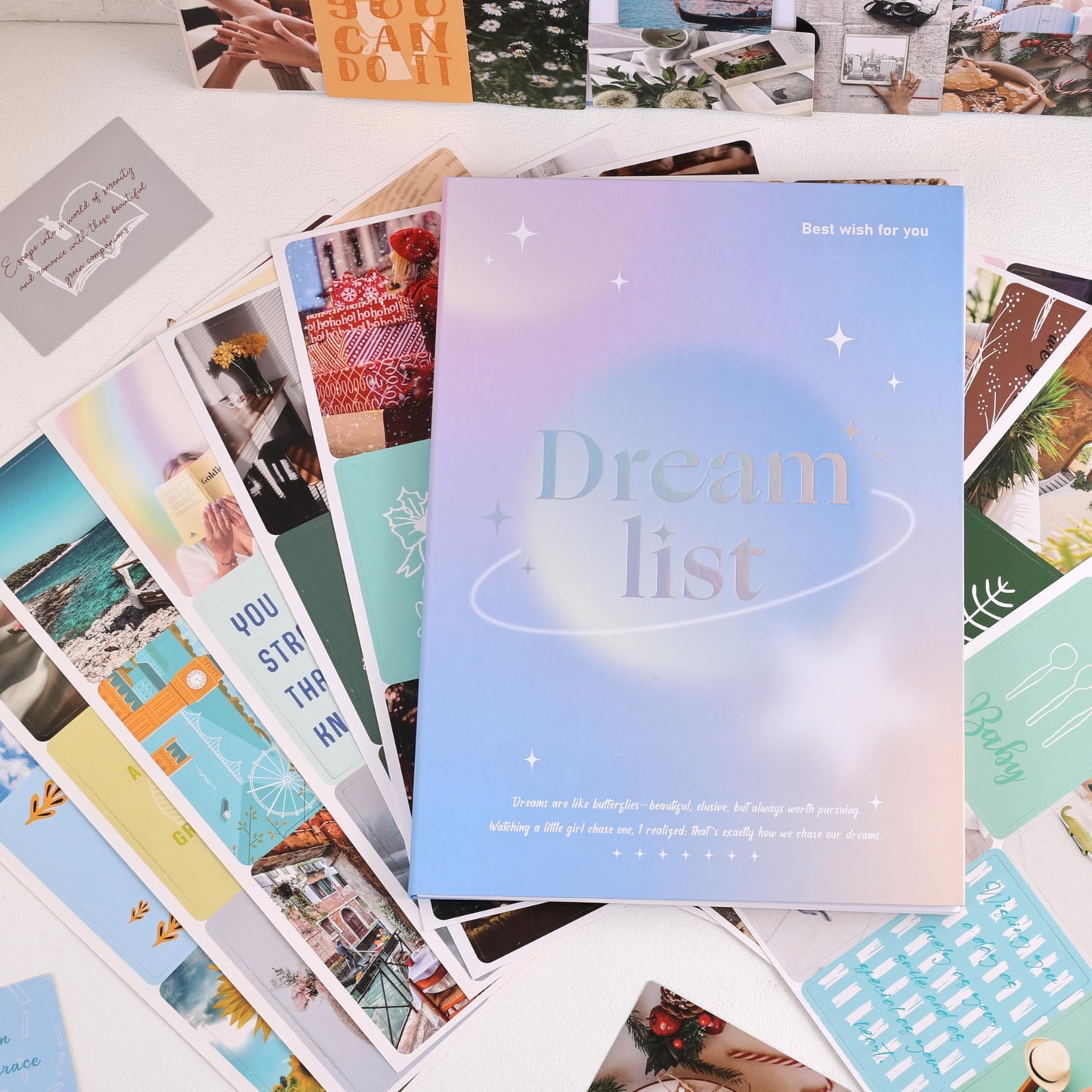 Vision Board Book, 1400+ Inspirational Pictures Quotes & Stickers, Vision Board Kit for Women, Magazine Pictures for Vision Board, Realize Dreams and Create Life Goals, Collage Book for Manifestation
