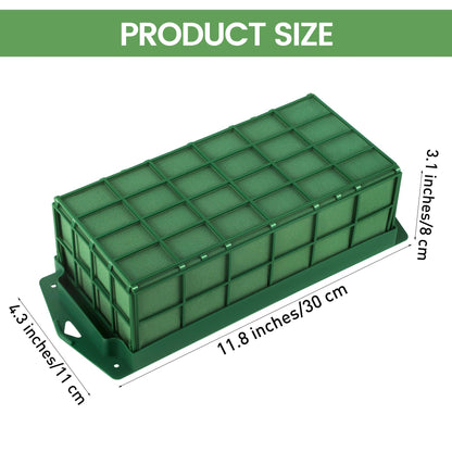 Hahood 24 Packs Floral Foam Cage Rectangle Flower Cage Holders with Floral Foam Flower Arrangement Supplies for Fresh Flowers, Home Wedding Decorations, 11.8 x 4.3 x 3.1 Inches