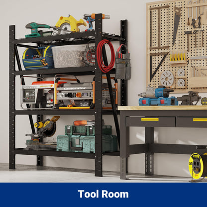 FLEXIMOUNTS 10000LBS 2 Pack Garage Shelving, 4-Tier Heavy Duty Shelving Unit, 23.6" D x 49.6" W x 71" H, Industrial Shelving, Adjustable Storage Shelves for Garage, Basement, Warehouse, Workshop