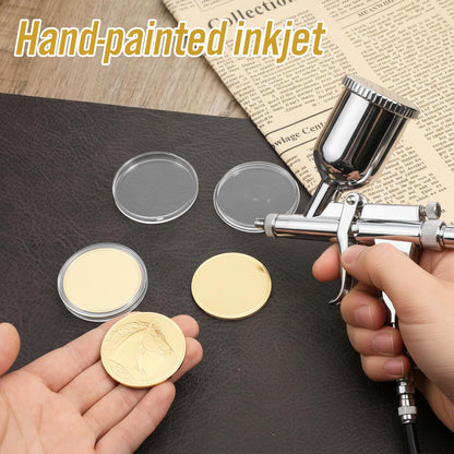 10 Pcs Blank Brass Challenge Coin for Laser Engraving, 40mm Engraving Blank Coins with Acrylic Protection Box, Unfinished Challenge Coin Blanks (Gold, Thickness 2mm)