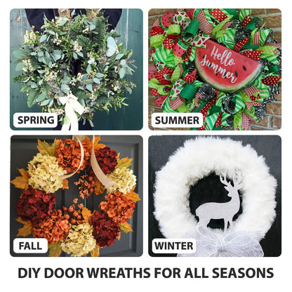 8 Pack Wire Wreath Frame 12 Inch Metal Form Ring for Crafts DIY Front Door Christmas New Year Valentines Wedding Garden Home Party Decoration with 38 Yard Paddle Wire