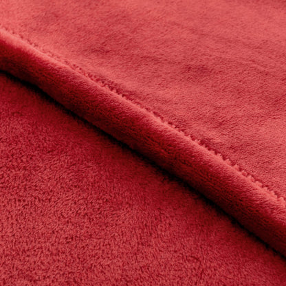 DEMDACO Cranberry Red Joy Family Snuggled 120 x 63 Fleece Mega Christmas Throw Blanket