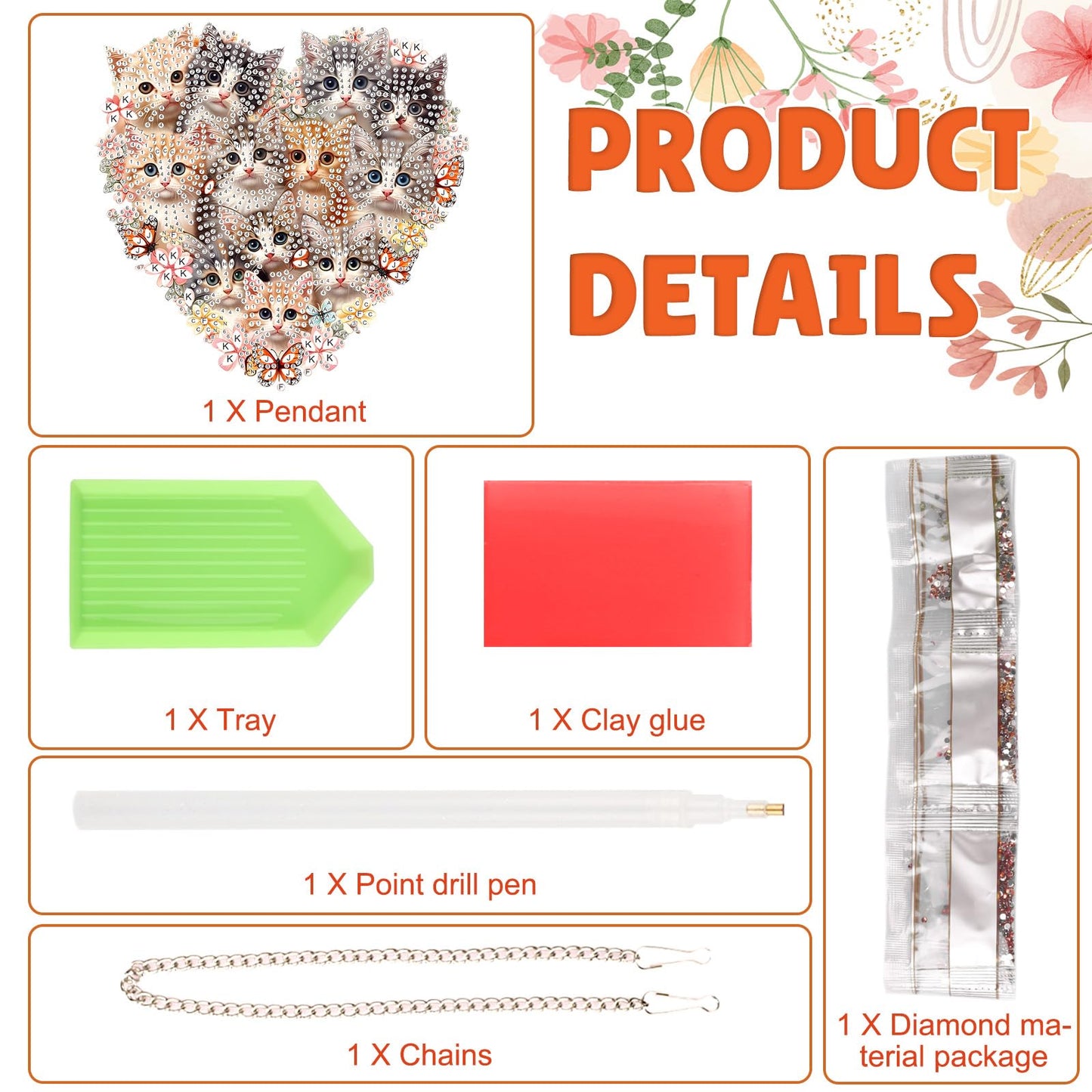 DOMROM Cat Diamond Art Hanging Kits for Adults Beginner, Special Shaped Crystal Diamond Painting Cat Pendant, DIY Diamond Art Suncatchers Animal for Home Garden Wall Decor Gift