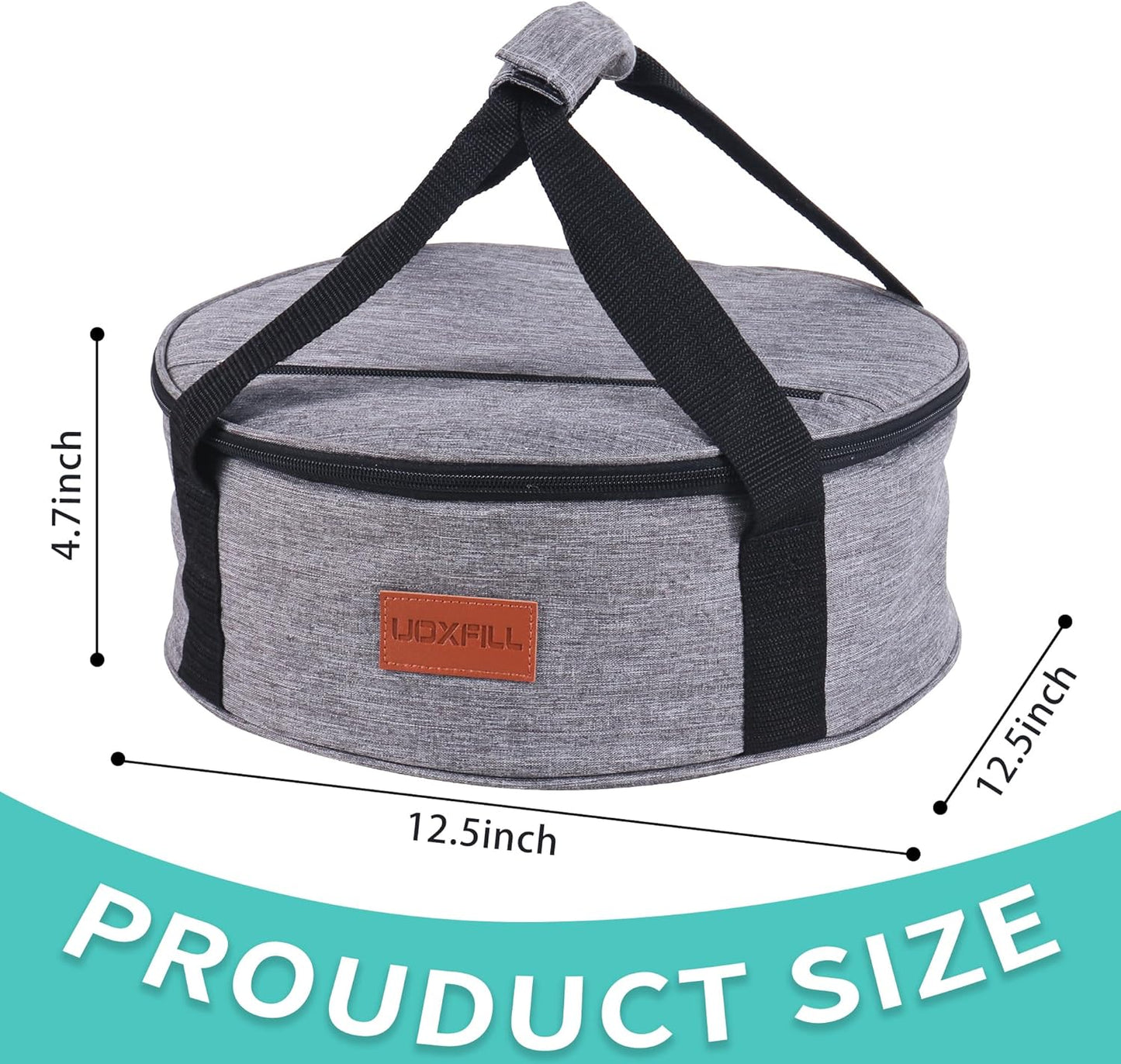 12V/24V/110V, Round Food Warmer Electric Casserole Carrier - Large Heated Lunch Bag for Car Truck, Thermos for hot food