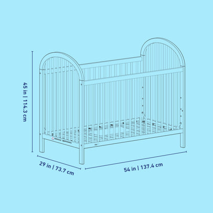 Graco Olivia 3-in-1 Convertible Crib – GREENGUARD Gold Certified, 100% Solid Wood, Fits Standard Baby Crib Mattress, Converts to Toddler Bed and Daybed, 4 Adjustable Mattress Heights (Frosted Oat)