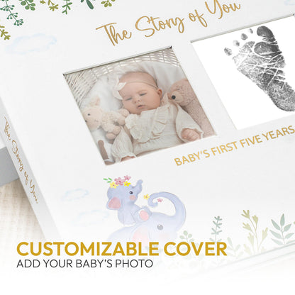 Only Zest Keepsake Baby Memory Book for Boys and Girls - First 5 Years Baby Book Journal with Photo Album - Scrapbook Kit for Milestones, Gender Neutral Gifts