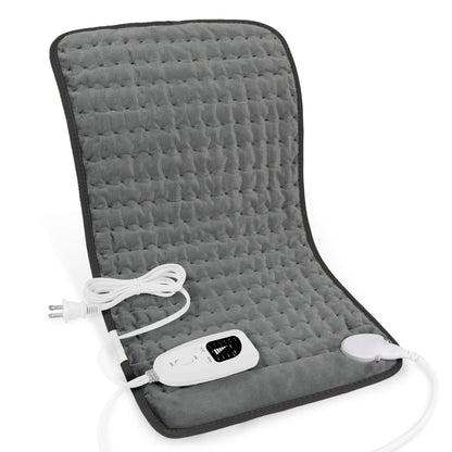 Heating Pad,Electric Heating Pads for Back,Neck,Abdomen,Moist Heating Pad for Shoulder,Knee,Arms,Legs,Dry/Moist Heat & Auto Shut Off,Birthday Gifts for Men and Women(Light Gray, 24''×12'')
