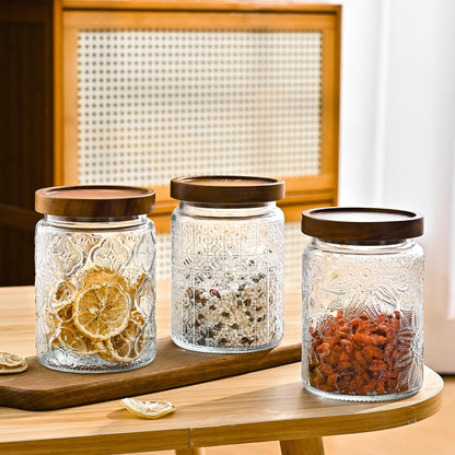 Adodeen 3-Pack 24oz Glass Jar With Airtight Lid,Kitchen Canisters For Countertop,Coffee Sugar Container Set,Pantry Glass Storage Containers For Flour,Candy,Loose Tea,Snack, mason jars