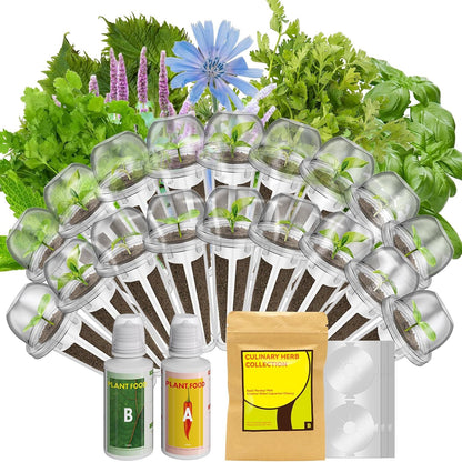 18-Pod 350+ inbloom Herb Seed Pod Kit Compatible with AeroGarden, Ahopegarden, Gardencube Hydroponic Garden with Seeds: