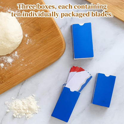 Pretwad 50 PCS Bread Lame Blades Refill - Surgical Grade Stainless Steel Bread Scoring Blades for Sourdough Baking