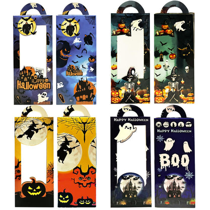 QZYCMHOO 24PCS Halloween Treat Boxes for Party Favors, Trick or Treat Candy Gift Bags, Halloween Snack Cookie Goodie Packaging Supplies