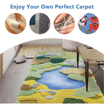 Aluminum Rug Tufting Frame Kit - Sturdy Metal Frame for Rug Making with Primary Tufting Cloth Stand and Tufting Fabric - Ideal Rug Tufting Supplies,70x90cm