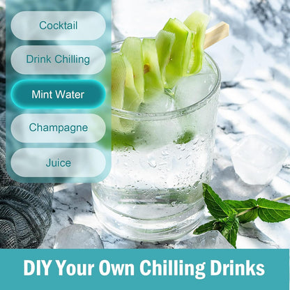 Skiennix Ice Cube Trays - Easy-Release Silicone with Spill-Resistant Lids | BPA-Free & Stackable