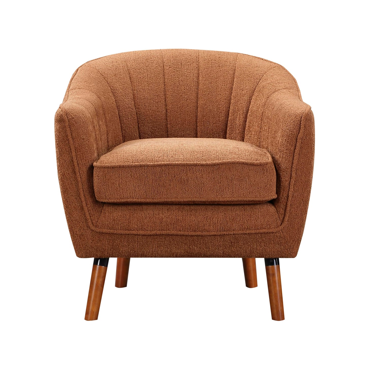Lexicon Alard Tufted Fabric Barrel Accent Chair, Rust