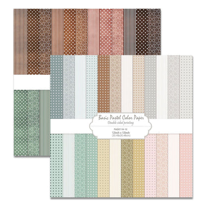 MerwDeeyt 48 Sheets Scrapbook Paper 12x12 In Decorative Craft Paper Packs, Double Sided Background Papers with Polka Dots and Spring Floral Pattern for Scrapbooking Greeting Cards Decor (Boho)