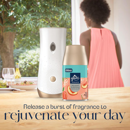Glade Automatic Spray Refill, Juicy Peach & Elderflower, Scented Air Freshener for Home and Bathroom, 6.2 Oz, 2 Count