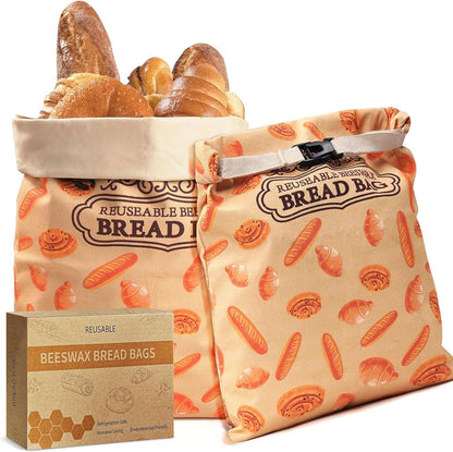 1 Pack Beeswax Bread Bags for Sourdough Homemade Bread, XL Cotton Lining Sourdough Reusable Natural Beeswax Bread