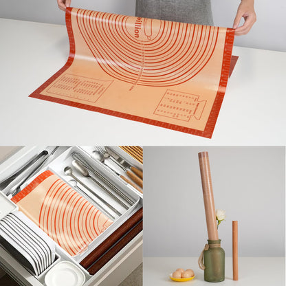 UWILLION Silicone Pastry Mat 36 x 24 Inch Extra Large Baking Mat with Measurement for Counter Dough, Rolling, Fondant, Pie Crust