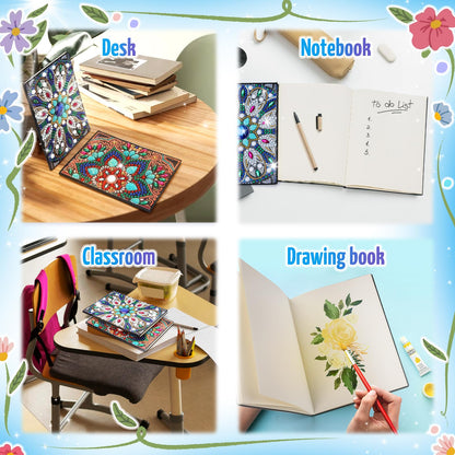 Micaracy Craft Kits for Kids Age 6-8-9-10, Presents for 5 7 11 12 Year Old Girls Notebook Diamond Art Painting Kit Arts and Crafts for Kids Toys for 5-10 Year Old Girl Gifts Diary (2 pcs)