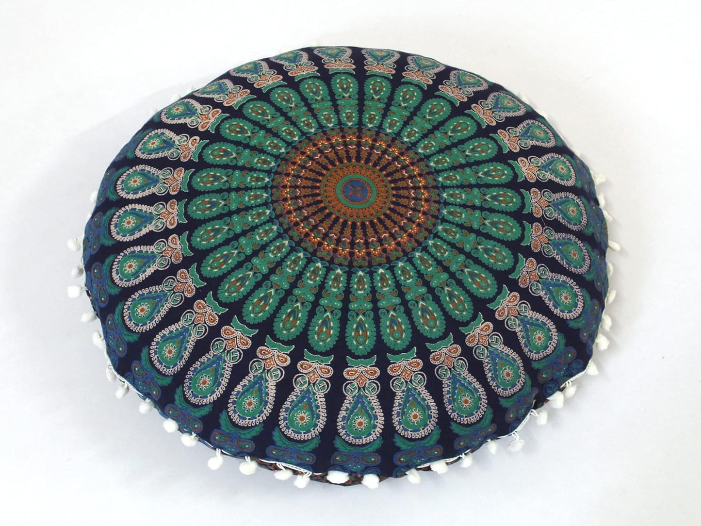 22 Inch CRAFT KALA Meditation Floor Pillows Cover Round Pillow Seating Hippie Decorative Adults Bohemian Mandala Circle
