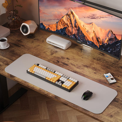 WALKINGDESK 48x24 Inches Height Adjustable Electric Standing Desk with 2 Hooks for Home Office, Ergonomic Sit Stand up Desk with Splice Board, Rustic Brown