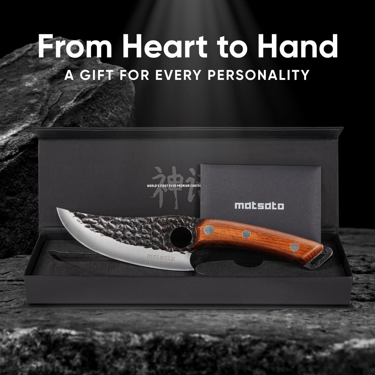 Matsato Chef Knife - Kitchen Knife for Cooking, Chopping. Japanese Steel Knife for Home, BBQ, Balance & Control, 6.3 Inch