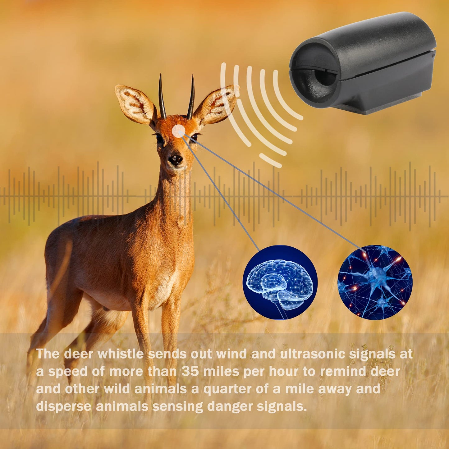 SINGARO 2 Pack Deer Whistle Warning for Car Horn Unit With Rubber Pads, Exterior Accessories for Vehicles, Suitable for Cars, Trucks, Motorcycles