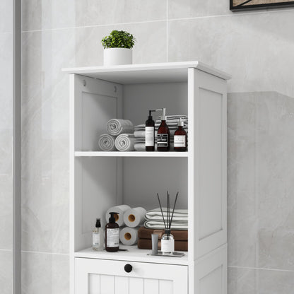 One Compartment One Drawer Tilt Out Laundry Sorter Cabinet White