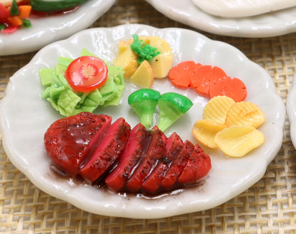 Mixed 5 Assorted Spaghetti and Steak Dollhouse Miniature Food,Tiny Food