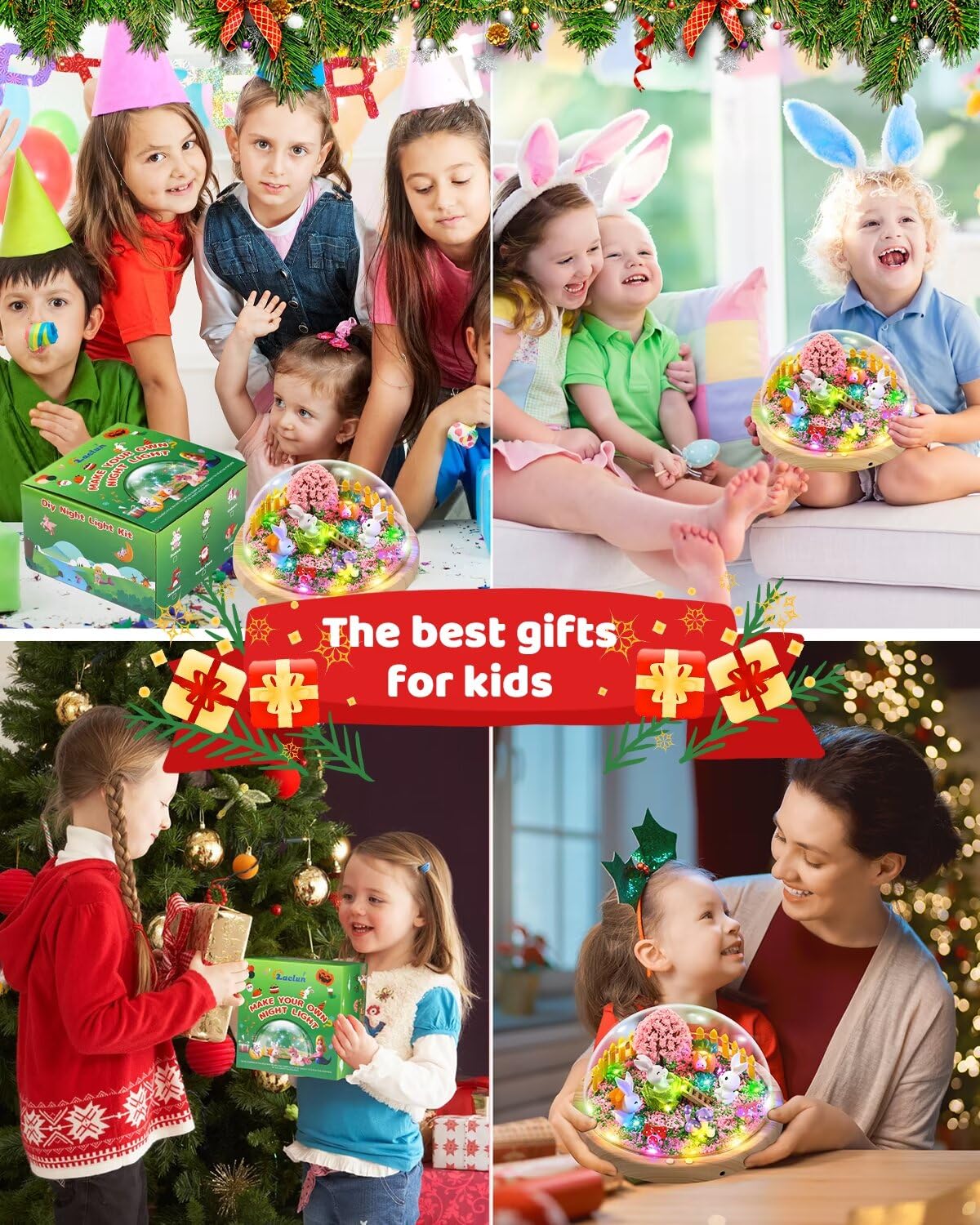 Laclun Bunny Toys for Girls, Make Your Own Rabbit Night Light with Music,Arts and Crafts for Kids,3 4 5 6 7 8 9 10 Year Old Girl Birthday Gifts,Ideal Christmas Gifts Best Toy