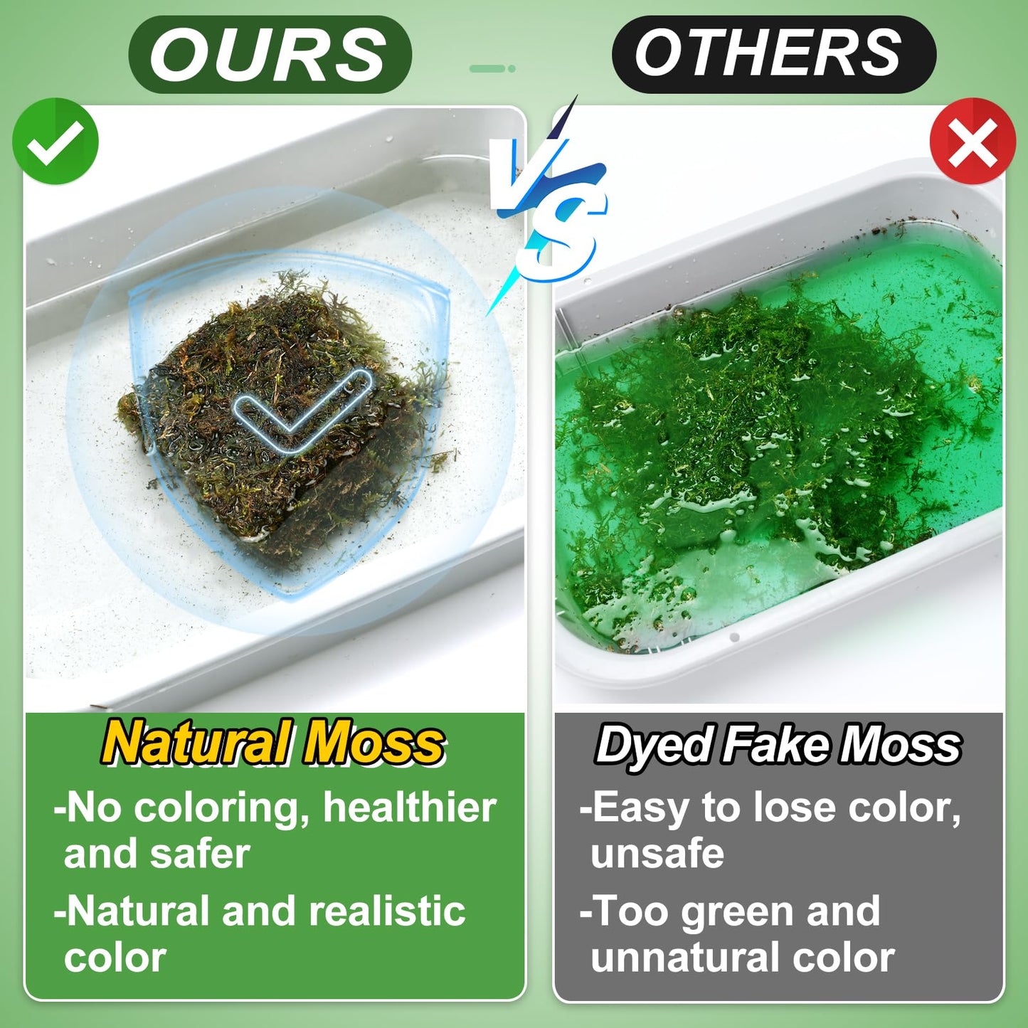 Alphatool 35oz Jumbo Pack Natural Green Moss for Crafts - Bulk Moss for Plants Indoor, Artificial Fairy Gardens, Mosswall, Filling Fake Plants, Floral Design, Home Decoration, Professional DIY Use