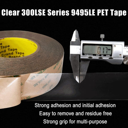 3M 300LSE Double Sided Tape for Scrapbook 1in x 36ft, Removable Heavy Duty Double Sided Mounting Tape, Transparent Adhesive Sticky Tape for Picture Hanging Strips, Poster, LED Strips, Art Craft