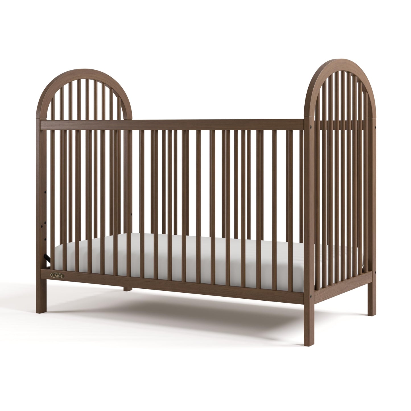 Graco Olivia 3-in-1 Convertible Crib – GREENGUARD Gold Certified, 100% Solid Wood, Fits Standard Baby Crib Mattress, Converts to Toddler Bed and Daybed, 4 Adjustable Mattress Heights (Hazelnut)
