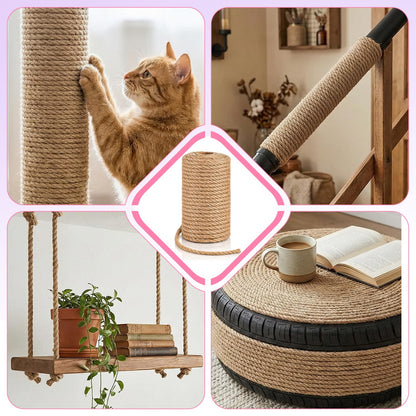 AOZUO Natural Jute Rope, 1/2 Inch x 100 Ft Twisted Thick Twine Rope Strong and Durable Jute String Roll for Crafts Landscaping Gardening Home Decor DIY Projects