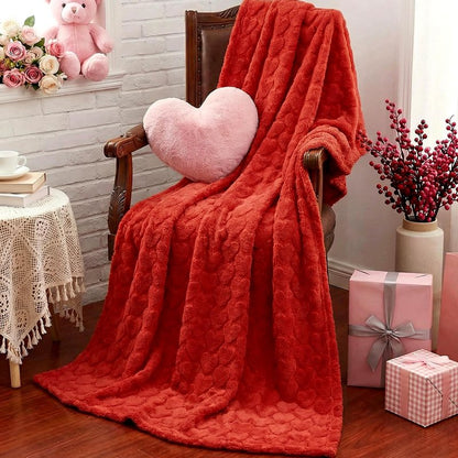 Red Heart Throws Blanket for Women Valentines Day Blankets Red Love Heart Blanket Soft Warm Fuzzy Fleece Blanket Thoughtful Valentines Day Gifts for Her Wife Girlfriend Mom, 60 x 50 Inch