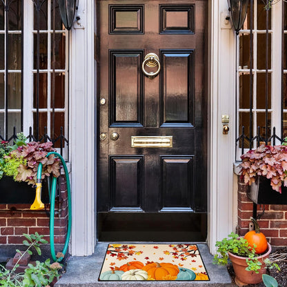 Fall Doormat Harvest Pumpkin Door Mat 18x30, Non-Slip Carpet for Thanksgiving Farm Autumn Decor