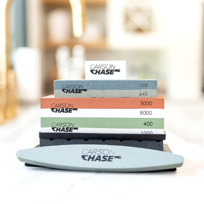 Professionally Complete Knife Sharpening Stone 15 Piece with Whetstone Bowl, Sharpener Kit for Knives, Premium 4 Side Grit Stones 400/1000 3000/8000, Honing Guide, Flattening Set, Holder, Gloves, Mat
