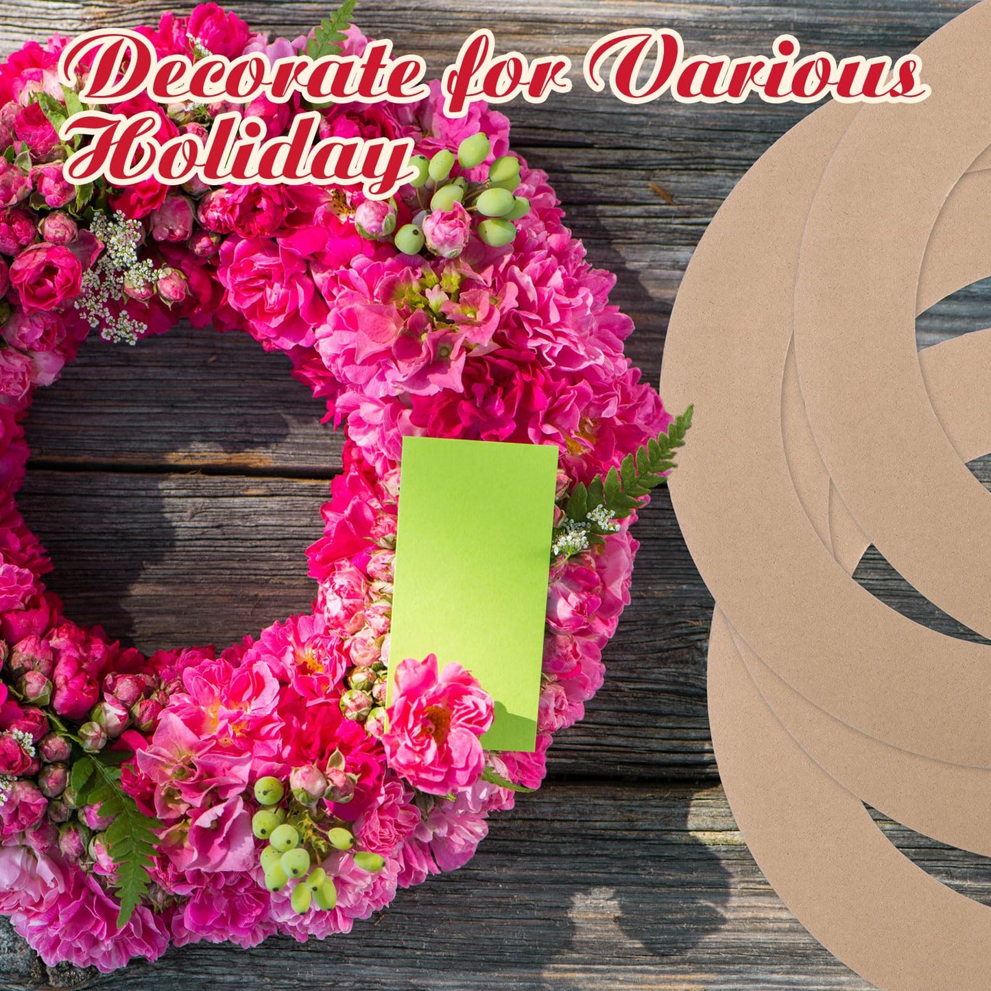 Sieral 40 Pcs Large Hanging Round Wreaths Round DIY Ornaments Wreath Form Bulk Cardboard Wreath Ring Wedding 4th of July 250th Anniversary Patriotic Wreaths for Craft DIY Holiday Decor (12 Inch)